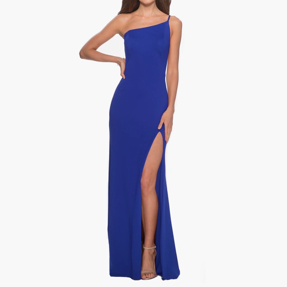 La Femme One-Shoulder Jersey Gown
